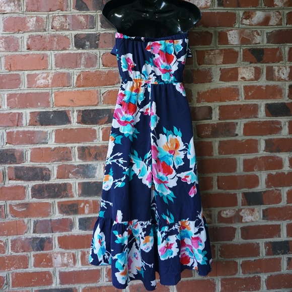 MyMichelle Strapless Floral High-Low Dress - Picture 5 of 6